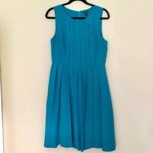 J.Crew Teal Pleated Fit & Flare Dress